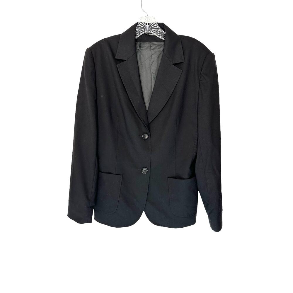 Cinzia Rocca Loro Piana Black Career Office Office Wool Blend Blazer Size 14